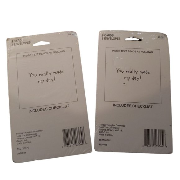 Tender Thoughts Gift Thank You Cards with Envelopes, 4x6 in 8 pk Lot of 2 New - Picture 3 of 4